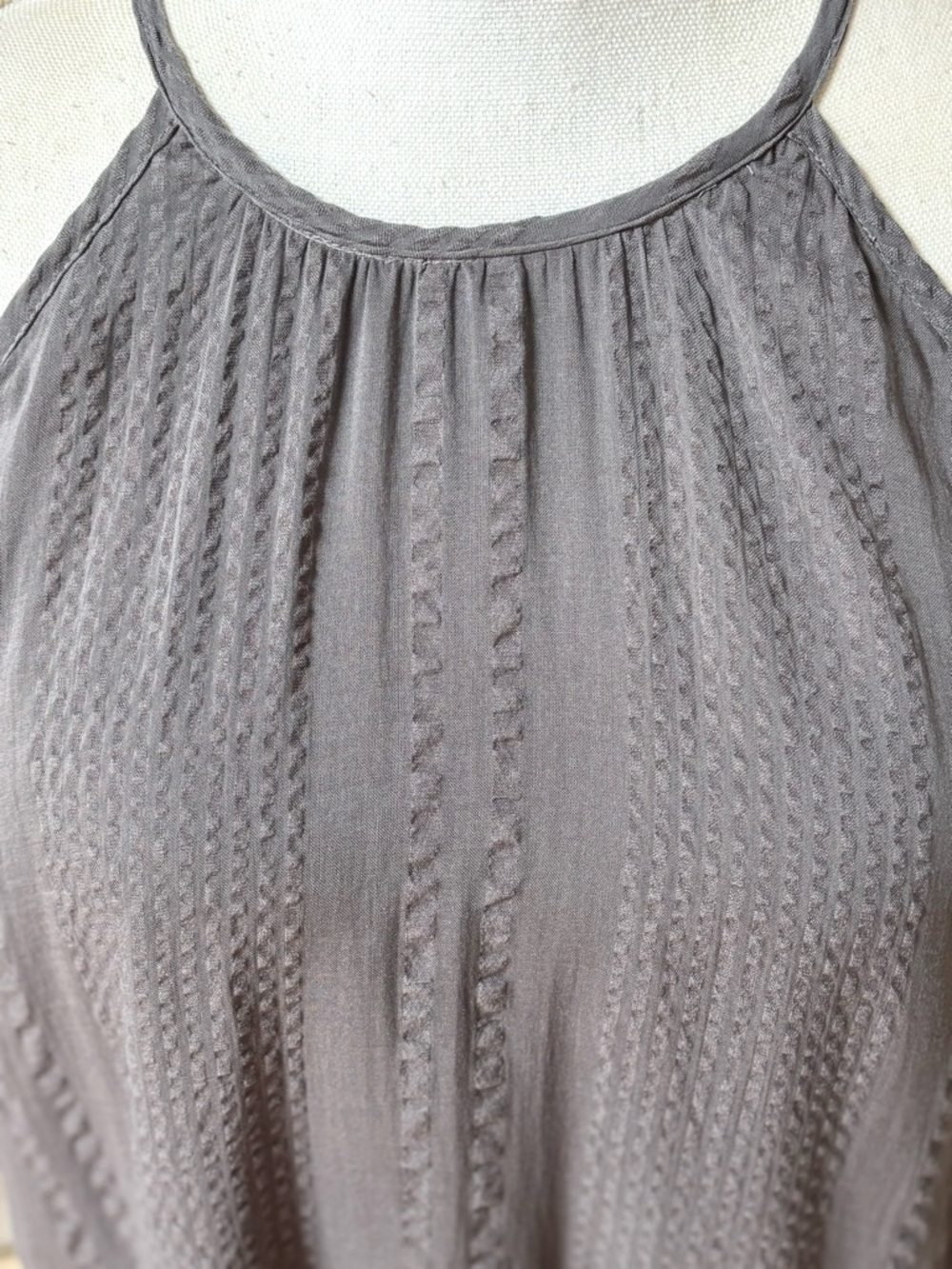 Cloth & Stone Anthropologie Gray Tencel Swing Halter Dress - Picture 3 of 8